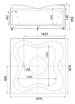 Акриловая ванна Gemy G9089 O R