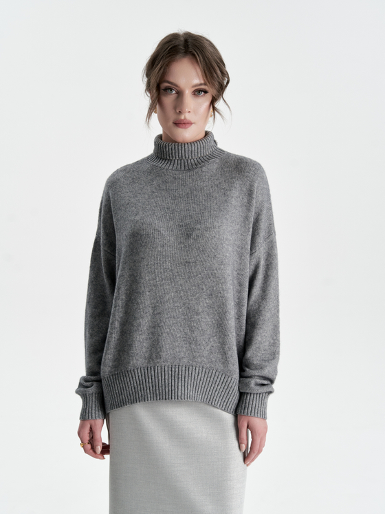 Свитер из мериноса и кашемира с горлом