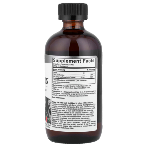 Nature's Answer, Gentle Iron, натуральное ягодное ассорти, 240 мл (8 жидк. унц.)