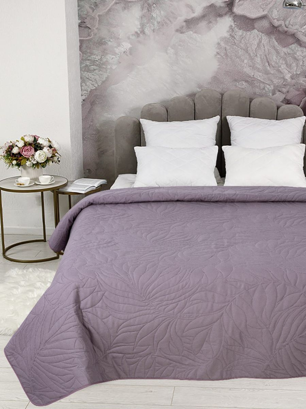 Покрывало на кровать, стеганое, поплин с размерами 215х220