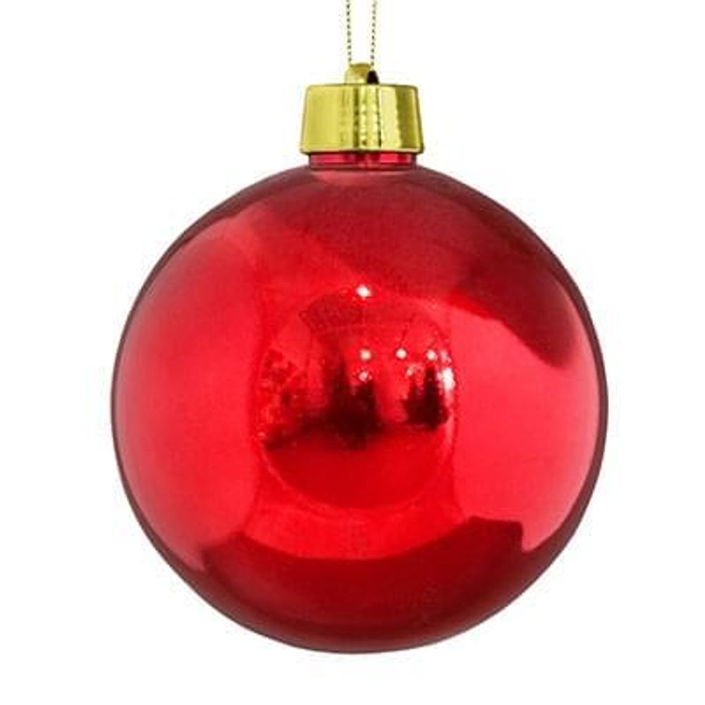 большой шар на елку (красный глянцевый)