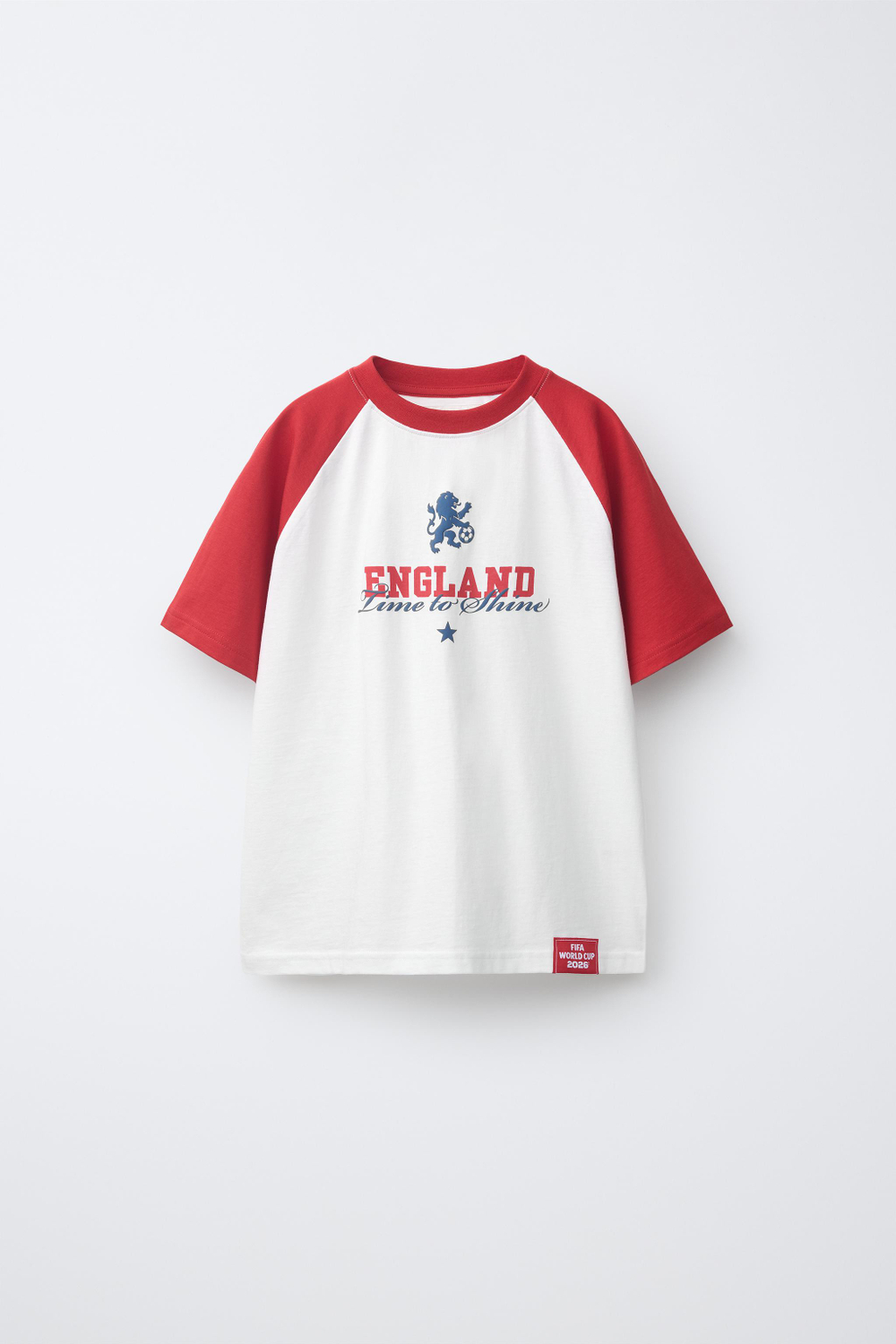 ZARA ФУТБОЛКА С ПРИНТОМ ENGLAND FIFA WORLD CUP ™ 2026, БЕЛЫЙ