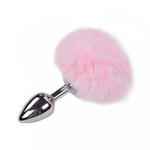 Анальный плаг Alive Fluffy розовый, L 9х4,1 см