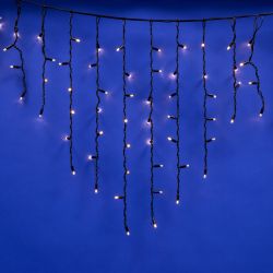 ULD-B3010-200-TBK WARM WHITE IP67 Бахрома светодиодная с эффектом мерцания. 3м. Соединяемая. 200 светодиодов. Теплый белый свет. Провод черный. TM Uniel.