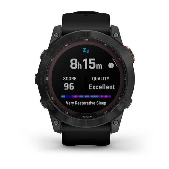 Умные часы Garmin Fenix 7x Solar черный с черным силиконовым ремешком