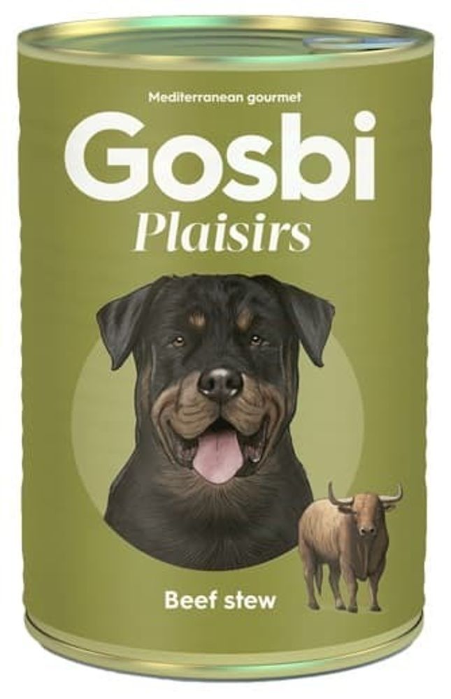 GOSBI PLAISIRS консервы для собак ТУШЕННАЯ ГОВЯДИНА 370г