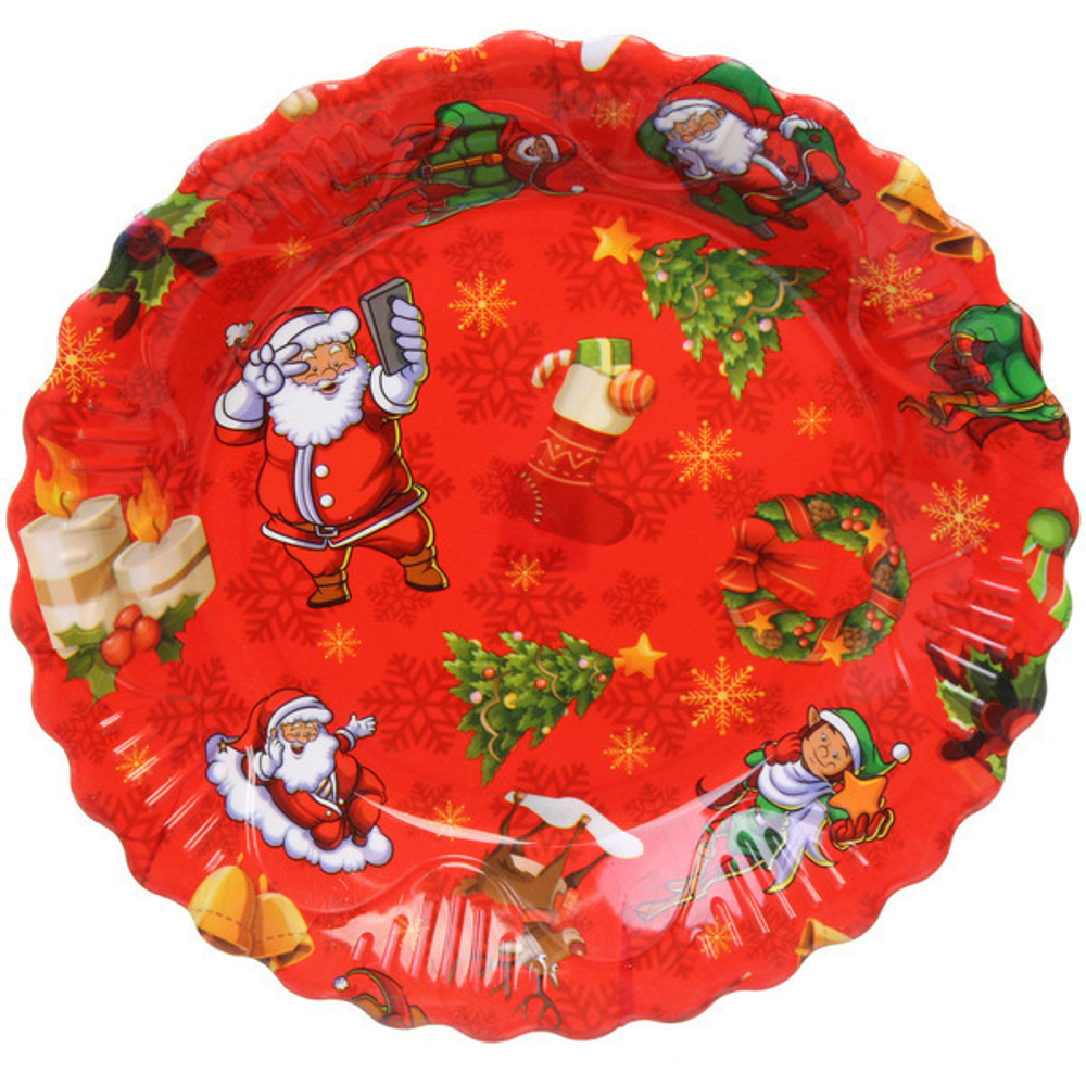 Поднос пластиковый «Новогодний праздник» 34*4,5см