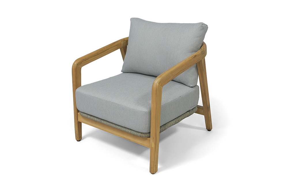 "Лейпциг" кресло из тика, цвет серый
