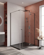 Душевой уголок Cezares LINER-AH-1-120/90-C-GM-R, 120х90х195, правосторонний, профиль оружейная сталь, стекло прозрачное