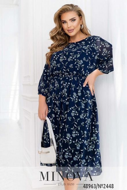 Платье 2448-темно-синий Minova Фото 2