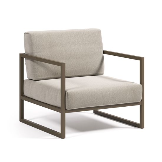 Comova Уличное кресло из алюминия светло-серое с зеленым алюминиевым каркасом La Forma Испания 