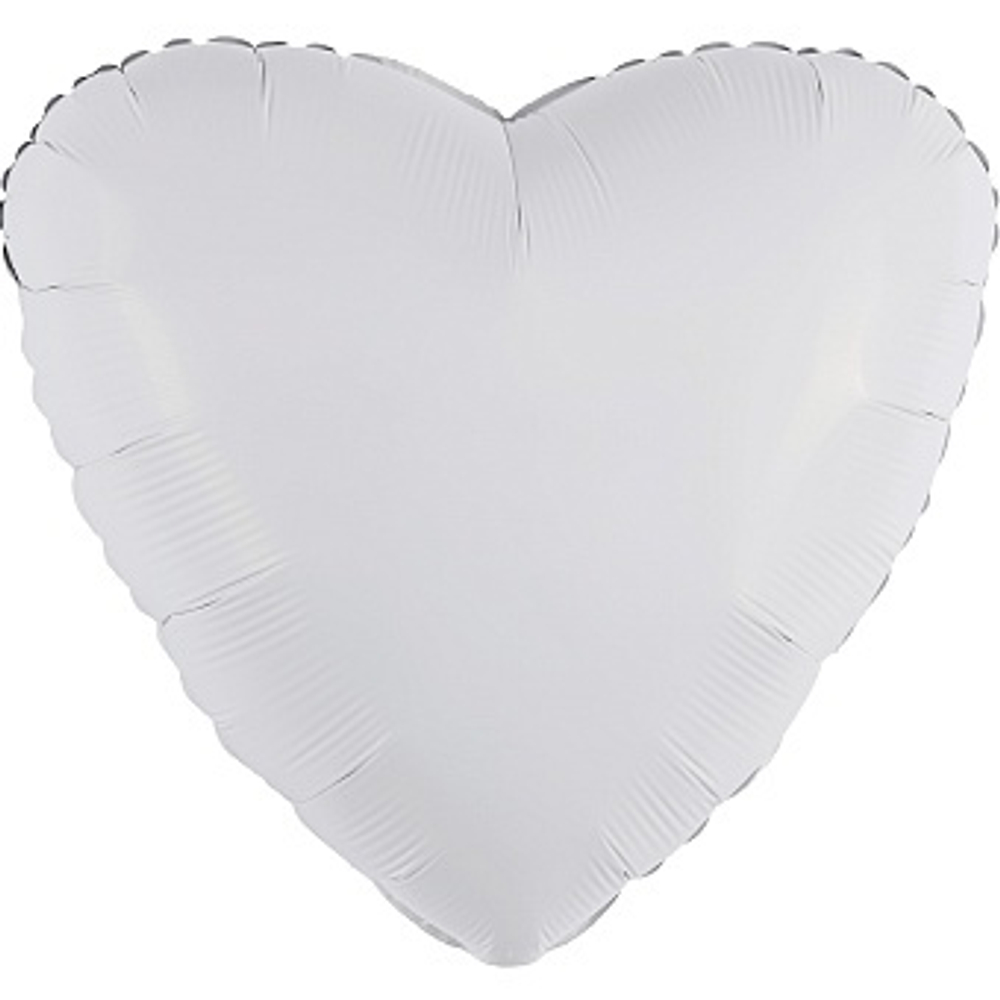 Р 18" Сердце Пастель Белый 40 см.