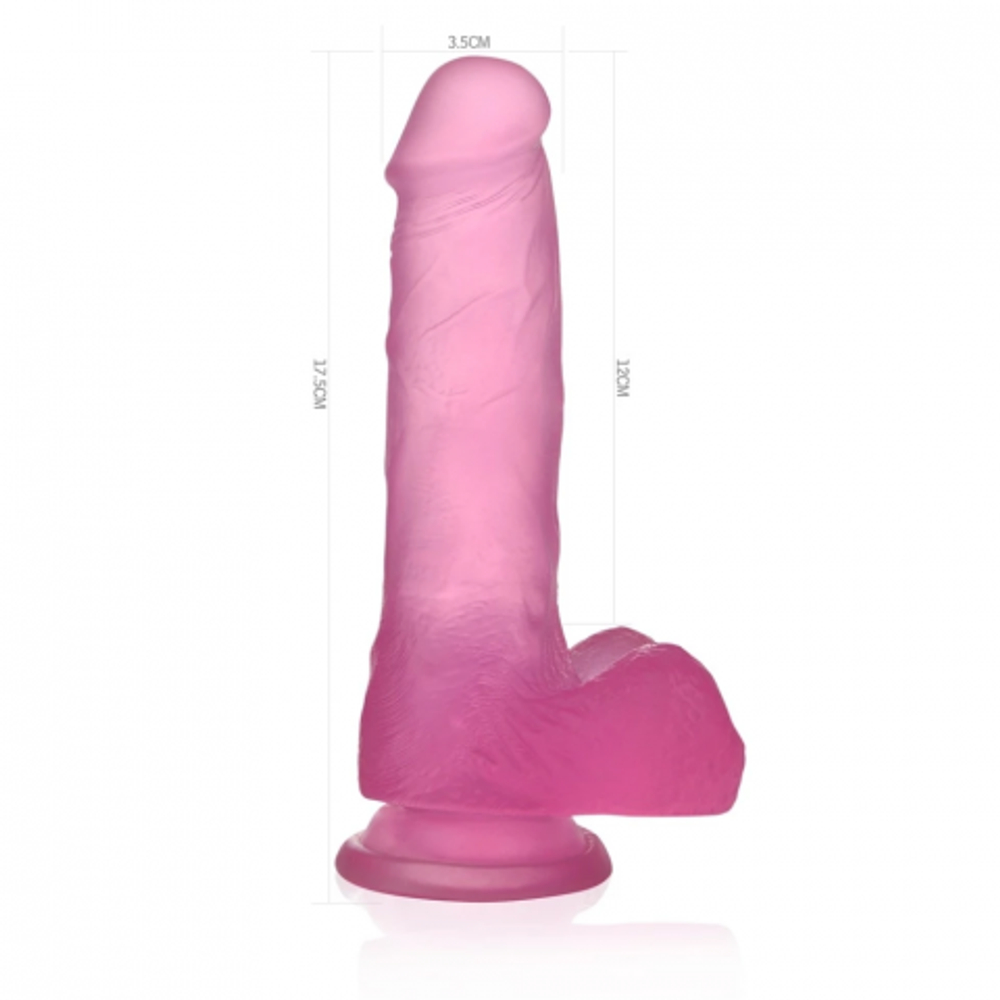 Фаллоимитатор - Crystal Dildo Medium Lovetoy (17*3.5) розовый