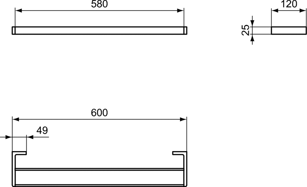 Полотенцедержатель двойной 60 см Ideal Standard CONCA T4500GN