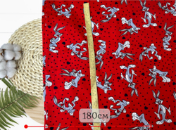 Кулирка ХБ кролики на красном