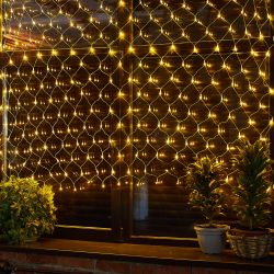 ULD-N2520-240-DTA YELLOW IP20 Сетка светодиодная с контроллером. 240 светодиодов. 2.5х2 м. желтая. IP20. провод прозрачный