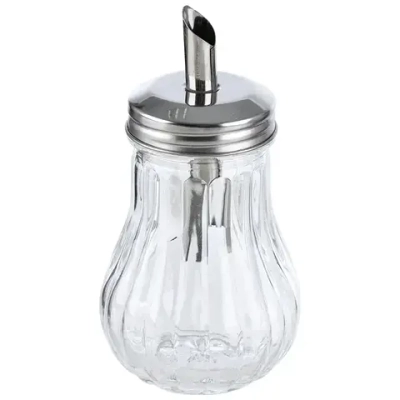 Сахарница 200 мл, DOLCE, стеклянная с дозатором из нерж стали