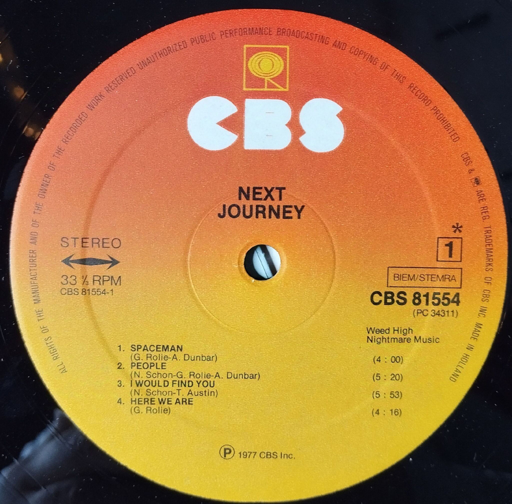 Винтажная виниловая пластинка LP Journey Next (Holland 1977)