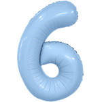 Шар фольгированный Цифра 6 101 см (Голубой)