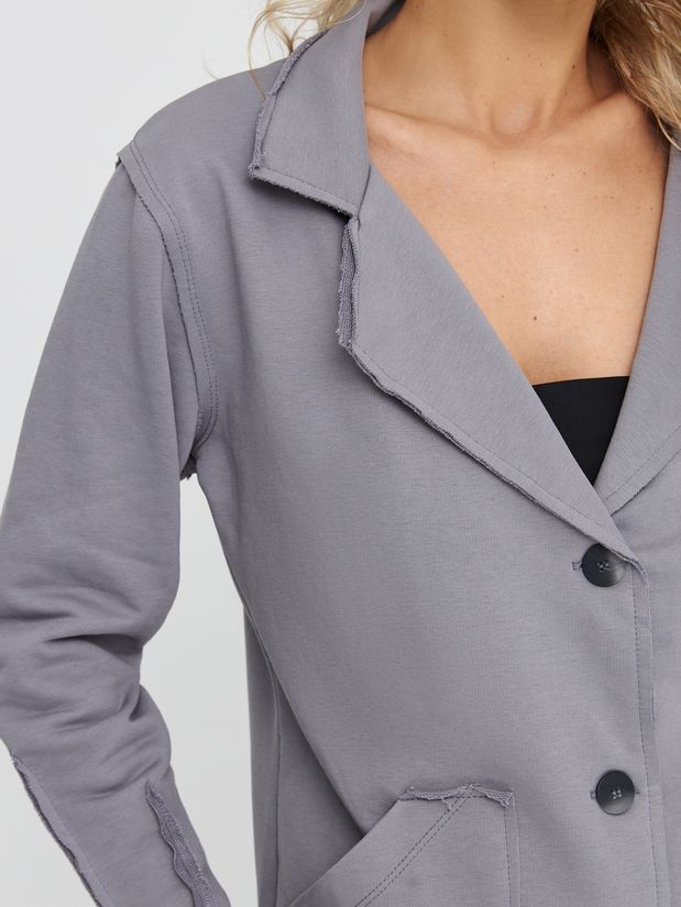 Жакет строчки трикотажный, графит