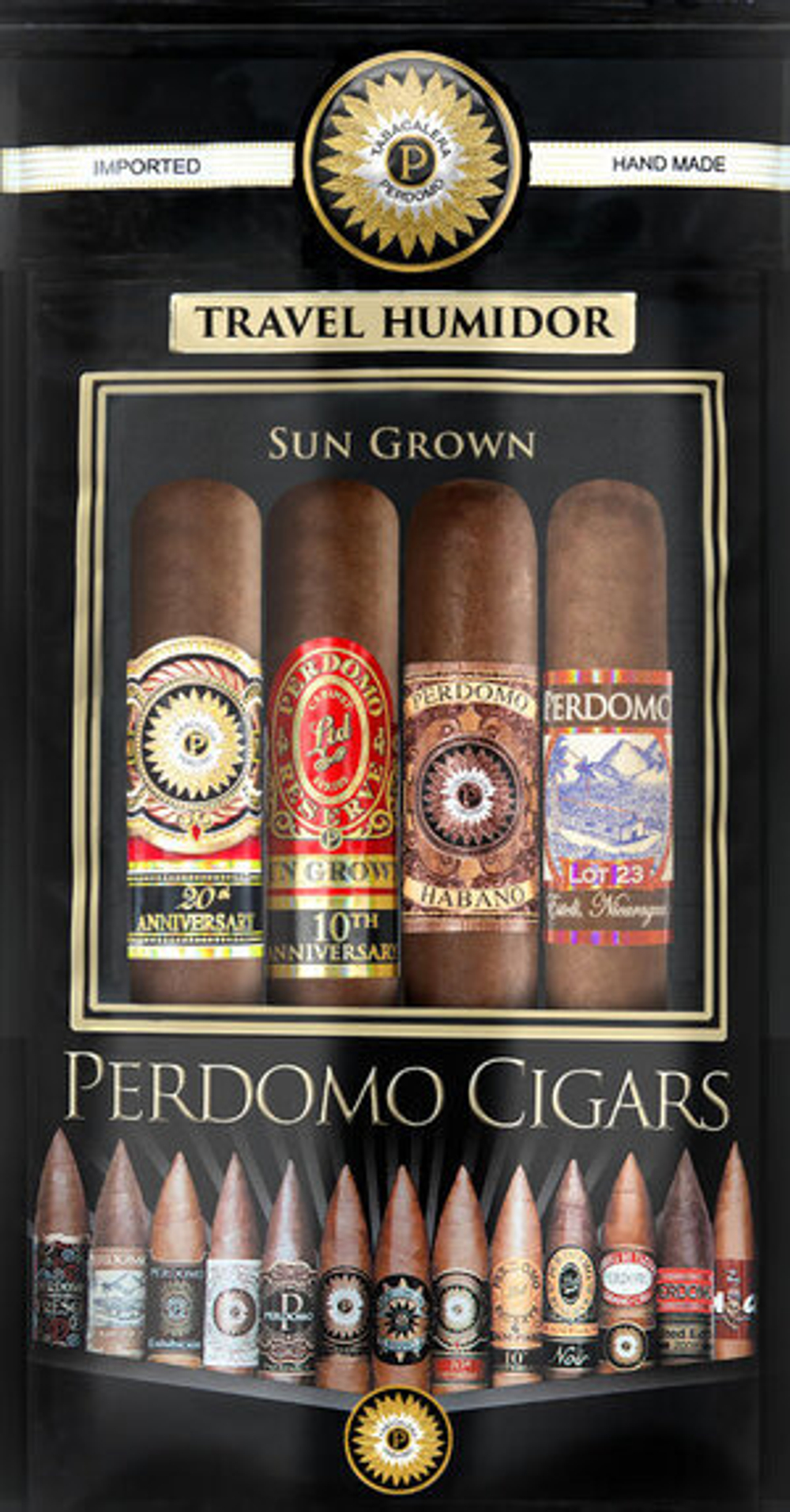 Perdomo Humidified Travel Bags Epicure Sun Grown