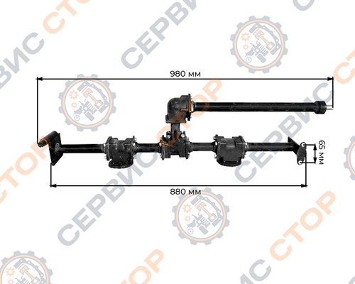 Трансмиссия горизонтальная в сборе роторной косилки КРЗ-Т1