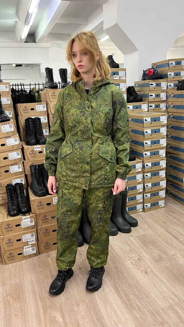 Женская горка Валькирия флис осень зима /зелёный пиксель /