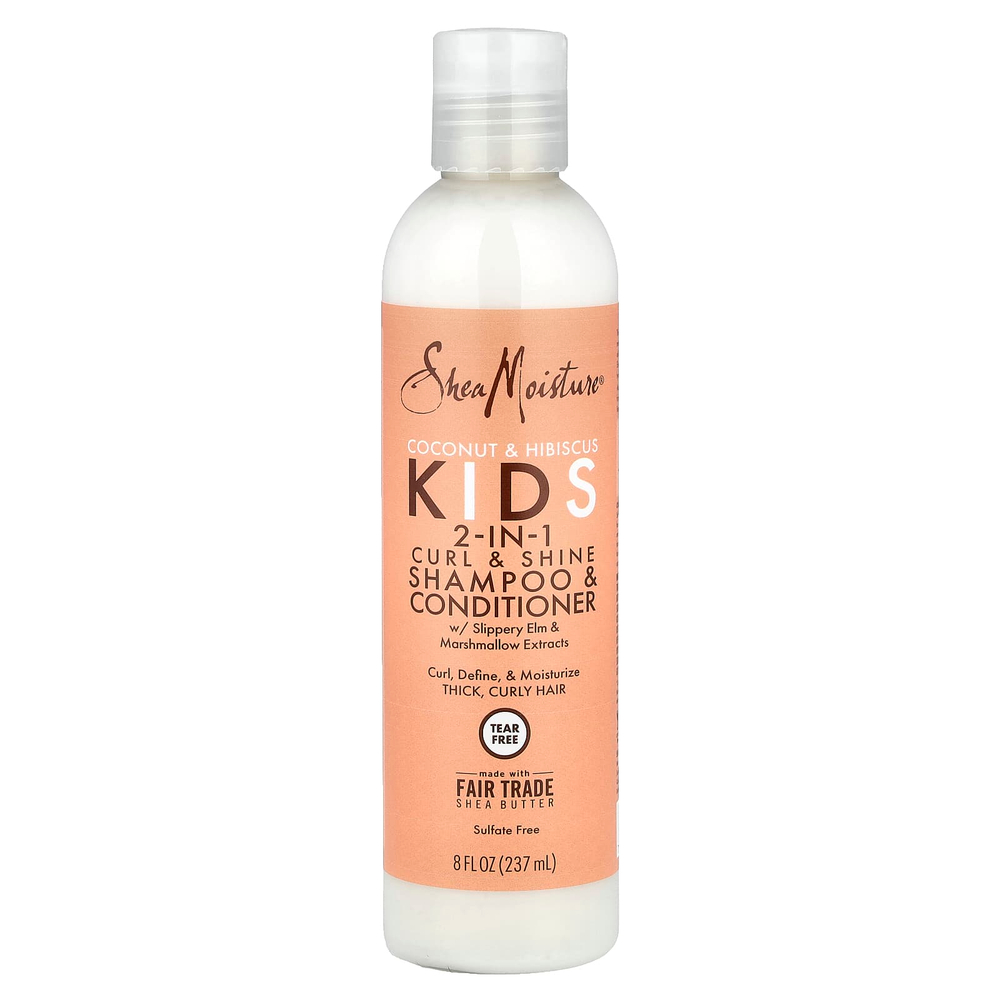 SheaMoisture, Детский шампунь и кондиционер для завивки и блеска 2-в-1, кокос и гибискус, 237 мл (8 жидк. унц.)