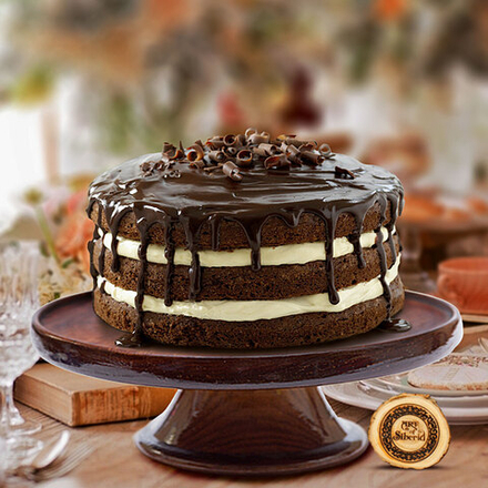 Деревянная тортница, подставка для копкейков и тортов из сибирского кедра 260мм. TR4