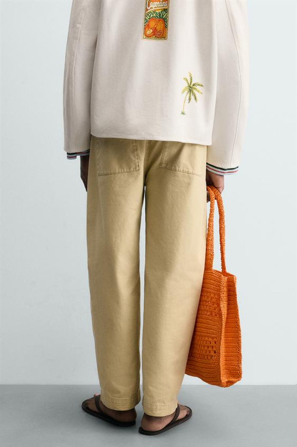 ZARA БРЮКИ BALLOON FIT С ЭФФЕКТОМ ПОТЕРТОСТИ, СВЕТЛО-ЖЕЛТЫЙ