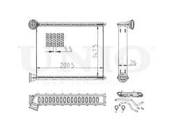 Радиатор отопителя UNIO RAD-20055