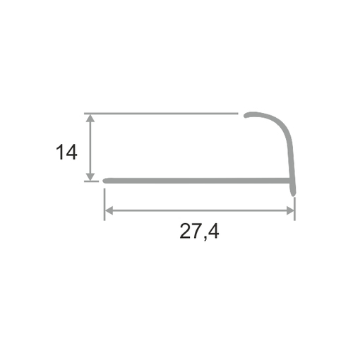 Алюминиевый профиль ПО-14 2700 мм