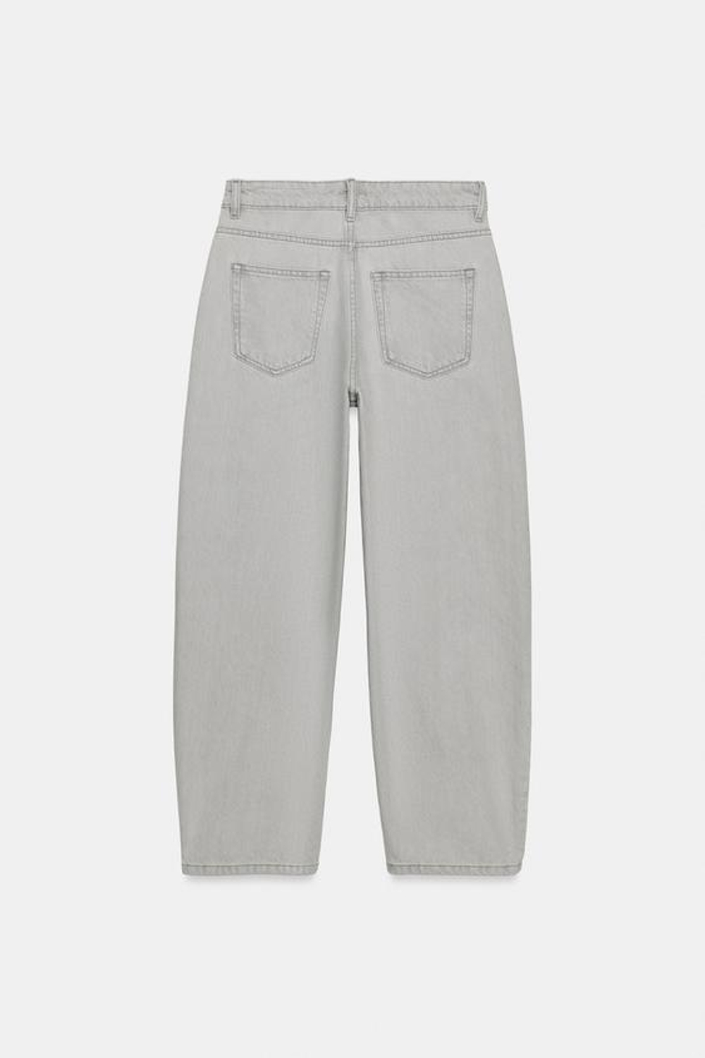 ZARA ЗАУЖЕННЫЕ ДЖИНСЫ СО СРЕДНЕЙ ПОСАДКОЙ — ZW COLLECTION, СЕРЫЙ