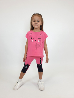 02-123-7 Комплект для девочки (фуфайка+ лосины)