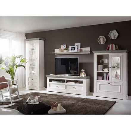 Тумба ТВ «Форест» 2 ящика белый воск/антрацит