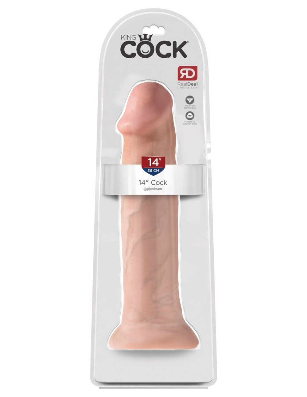 Телесный фаллоимитатор-гигант на присоске 14 Cock - 36 см. (Цвет: телесный)