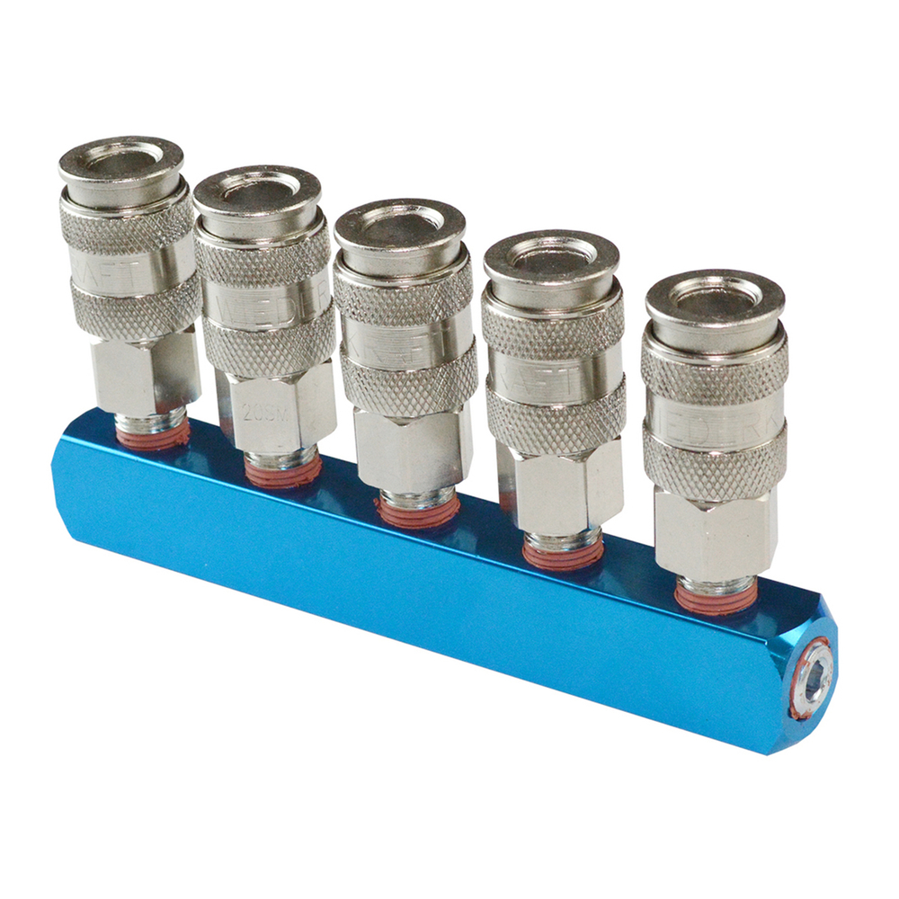 WDK-85MX Разветвитель пневматический, вход с резьбой 1/4" (F), 5 выходов БРС