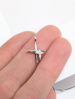 Подвеска звезда с фианитами, 15*12.5мм