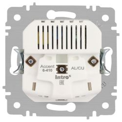 Розетка Intro Accent 6-410-10 с заземлением 2P+E Schuko со шторками 16А-250В + 2хUSB IP20 СУ венге