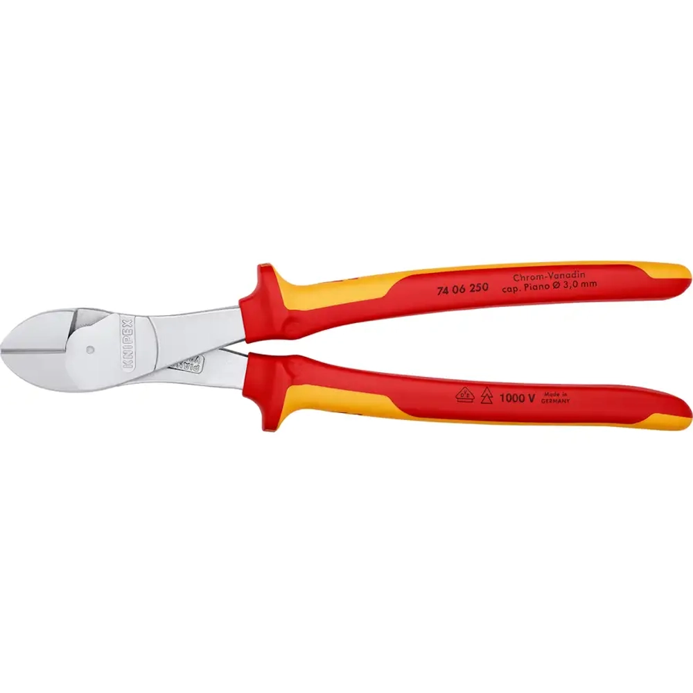 Кусачки боковые особой мощности хромированные 250 мм Knipex 74 06 250