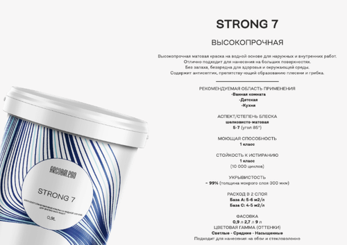 Интерьерная краска ARCOBALENO STRONG 7