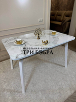 Кухонный раздвижной стол "Модерн", мрамор Парфенон