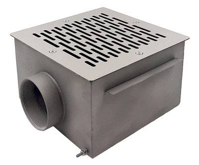 Слив квадратный 350х350х150 под пленку AISI 316