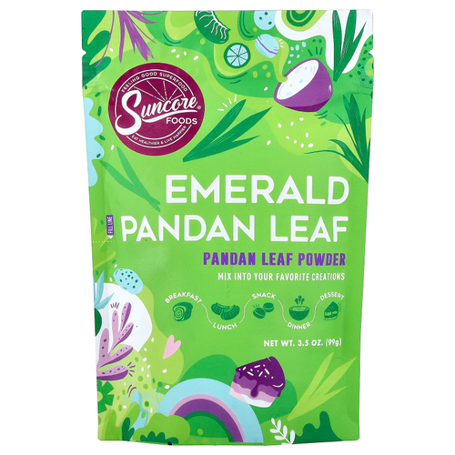 Suncore Foods, изумрудный порошок из листьев пандана, 99 г (3,5 унции)