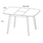 Ст 80.037 Стол обеденный "TANGO", корпус Дуб вотан (8004), Белый 605РЕ (8053)