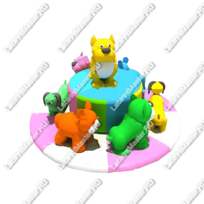 Электрическая карусель детская 4KIDS "Собачки"