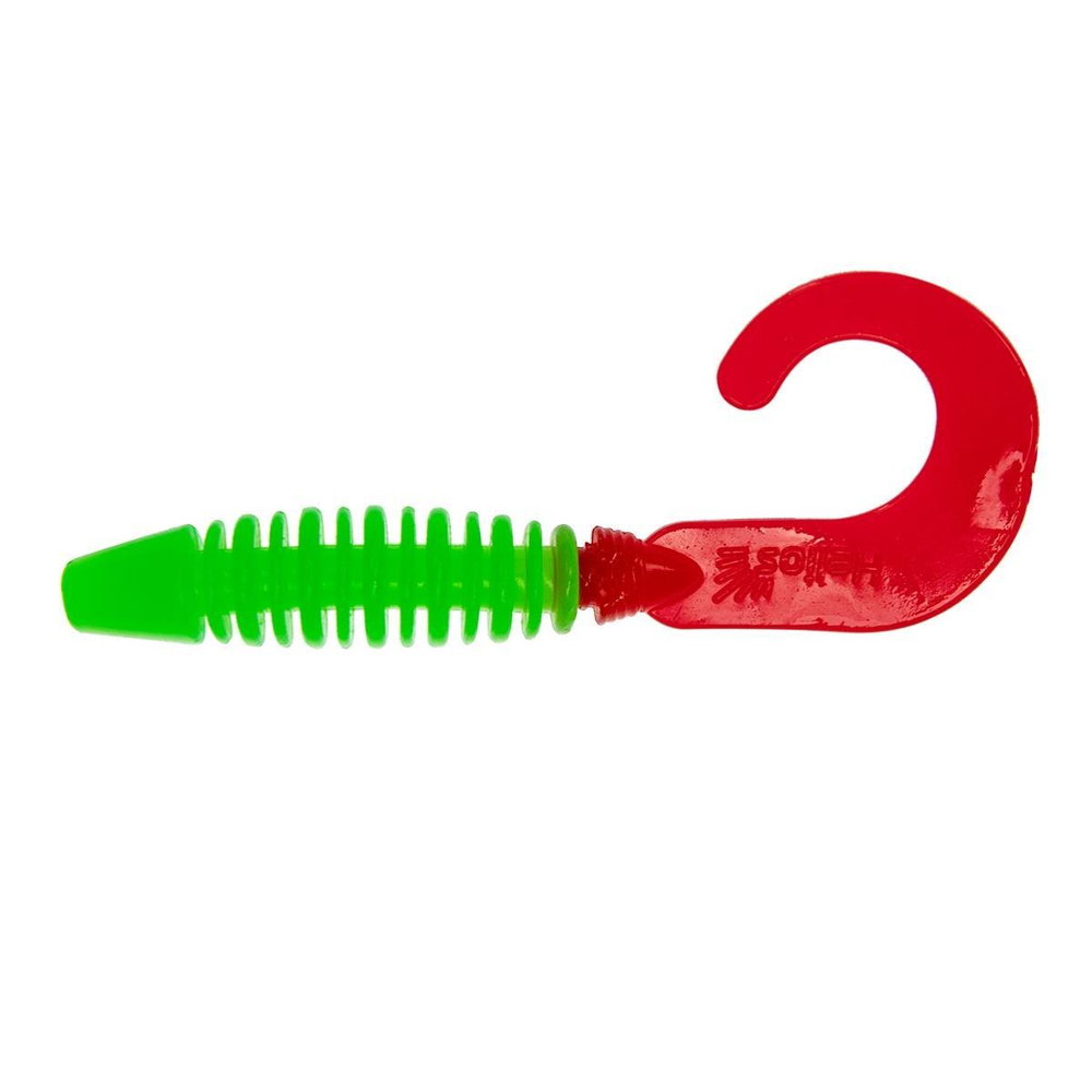 Твистер несъедоб. Din 3,11"/7,9см Lime & Red 100шт. (HS-33-021-N) Helios