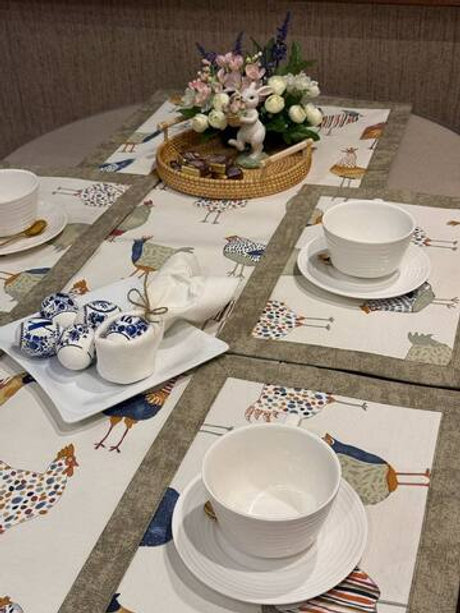 Набор Ланчматов "Курочки" 45х30 см декоративный ручная работа 4 штуки