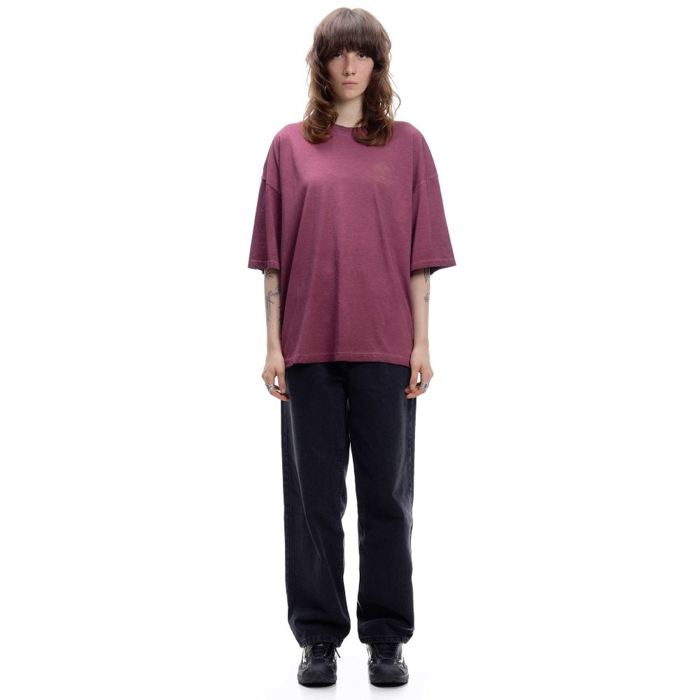 Футболка Issaya Omen Burgundy Garment Dyed бордовая