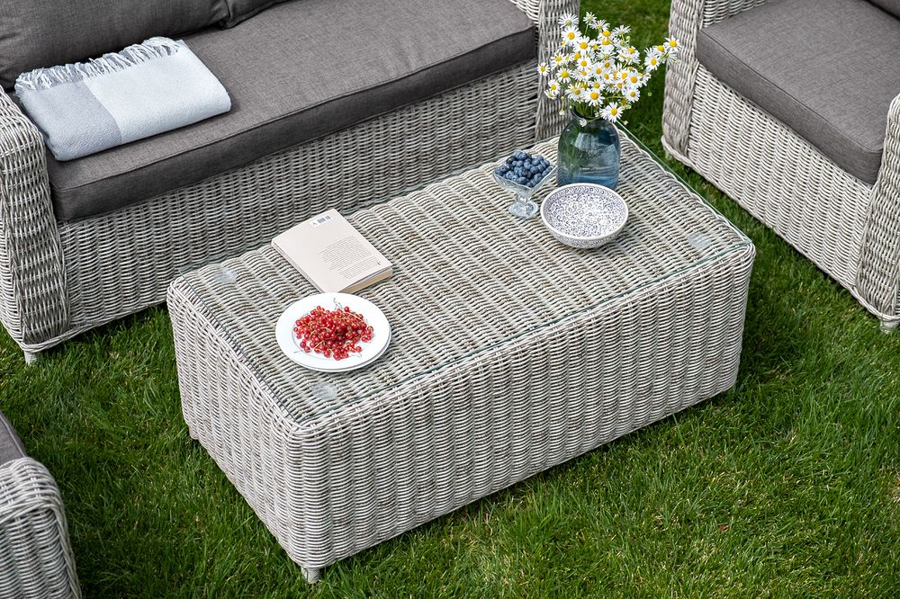 "Кон Панна" столик журнальный из искусственного ротанга, цвет бежевый